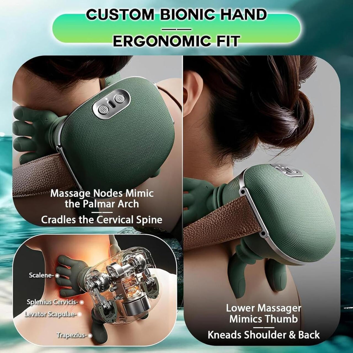 Masajeador cervical 4D con calor RelaxHands