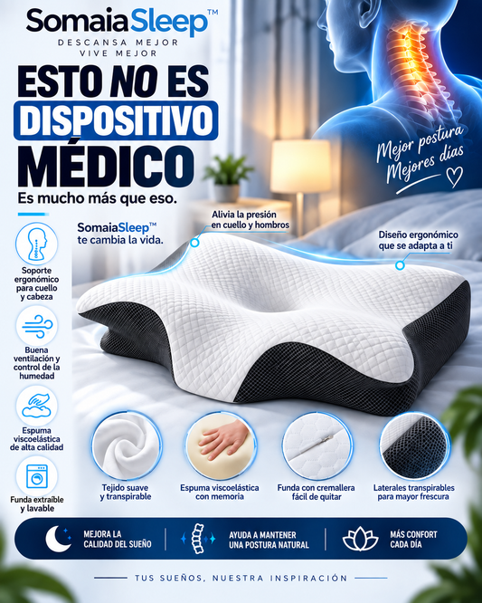 SomaiaSleep™ Almohada Cervical para un Descanso Confortable + Funda de Regalo