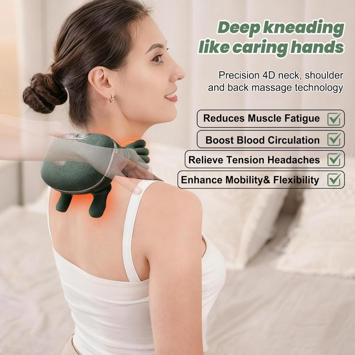 Masajeador cervical 4D con calor RelaxHands
