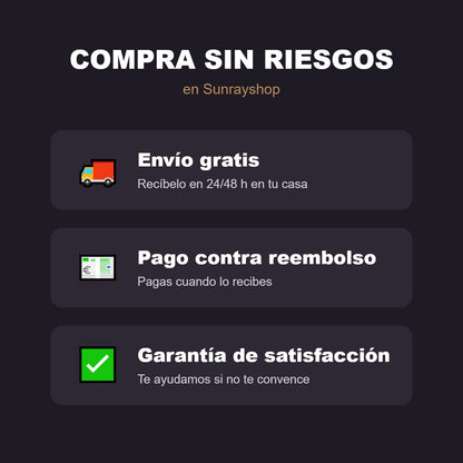 Envío gratis, pago contra reembolso y garantía