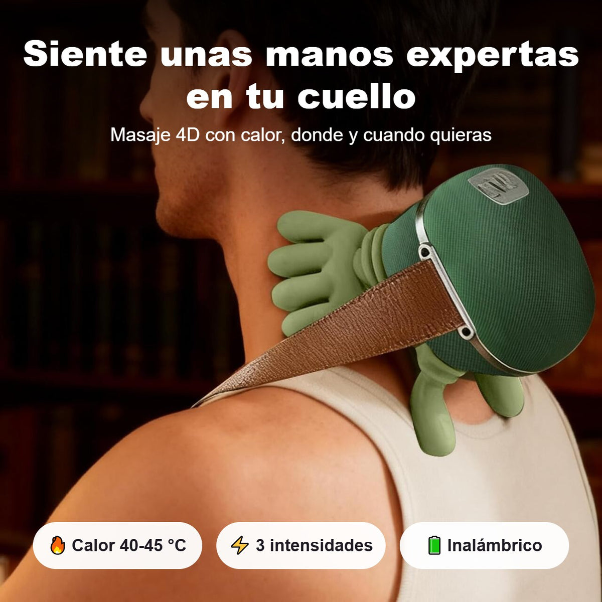 Masajeador cervical 4D con calor RelaxHands